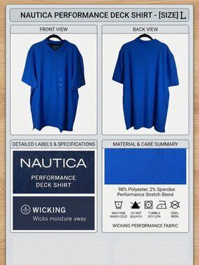 NAUTICA PERFORMANCE DECK SHIRT - [SIZE] L